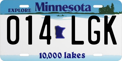 MN license plate 014LGK