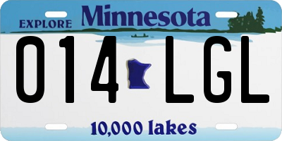 MN license plate 014LGL