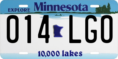 MN license plate 014LGO