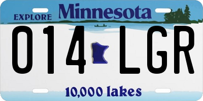 MN license plate 014LGR