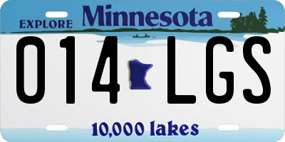 MN license plate 014LGS