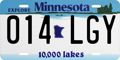 MN license plate 014LGY
