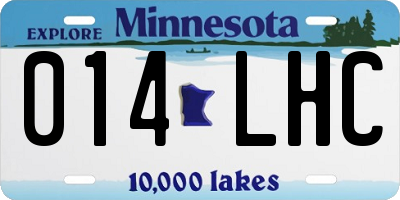 MN license plate 014LHC