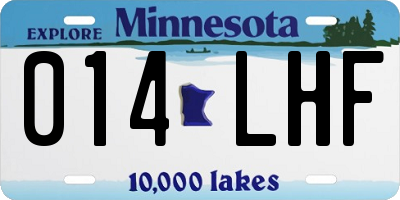MN license plate 014LHF
