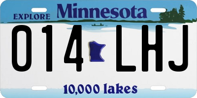 MN license plate 014LHJ