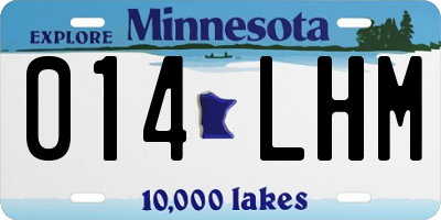 MN license plate 014LHM