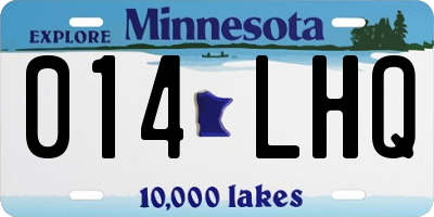 MN license plate 014LHQ