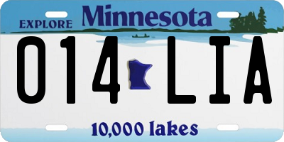 MN license plate 014LIA