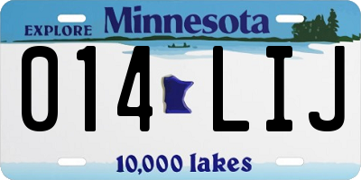 MN license plate 014LIJ