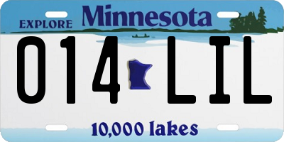 MN license plate 014LIL