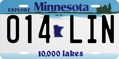 MN license plate 014LIN