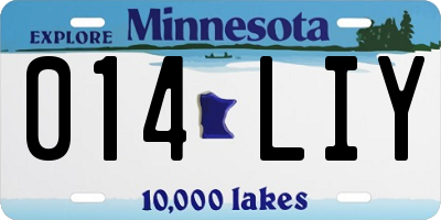 MN license plate 014LIY