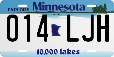 MN license plate 014LJH