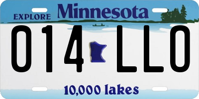 MN license plate 014LLO