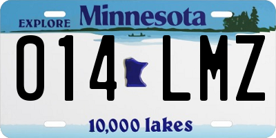 MN license plate 014LMZ