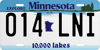 MN license plate 014LNI