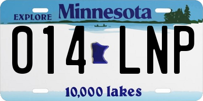 MN license plate 014LNP