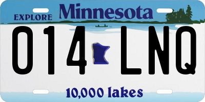 MN license plate 014LNQ