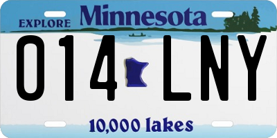 MN license plate 014LNY