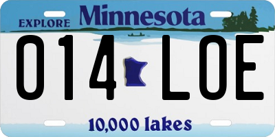 MN license plate 014LOE