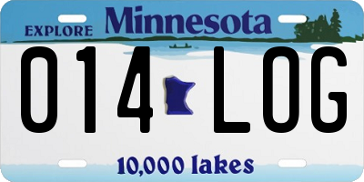 MN license plate 014LOG