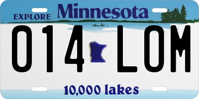 MN license plate 014LOM