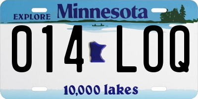 MN license plate 014LOQ