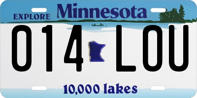 MN license plate 014LOU