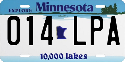 MN license plate 014LPA