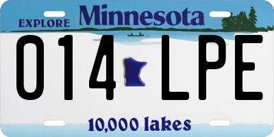 MN license plate 014LPE