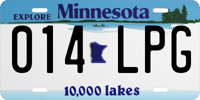 MN license plate 014LPG