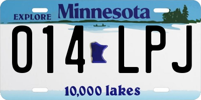 MN license plate 014LPJ