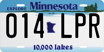 MN license plate 014LPR