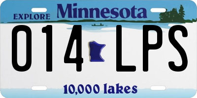 MN license plate 014LPS
