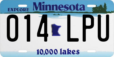 MN license plate 014LPU