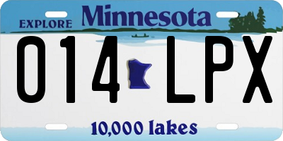 MN license plate 014LPX