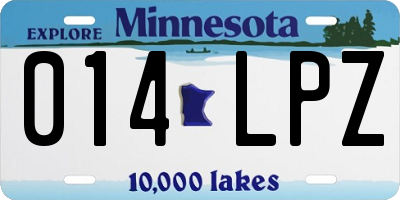 MN license plate 014LPZ