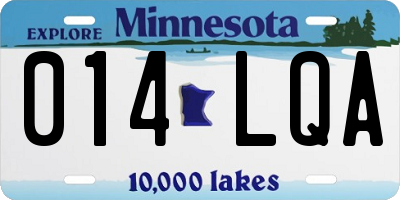 MN license plate 014LQA