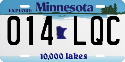 MN license plate 014LQC