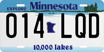 MN license plate 014LQD
