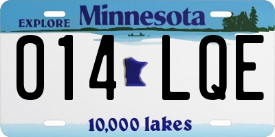MN license plate 014LQE
