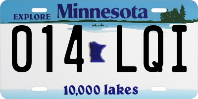 MN license plate 014LQI