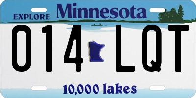 MN license plate 014LQT
