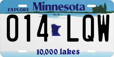 MN license plate 014LQW