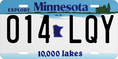 MN license plate 014LQY
