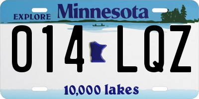MN license plate 014LQZ