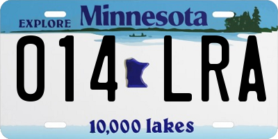 MN license plate 014LRA