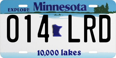 MN license plate 014LRD