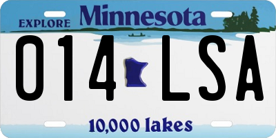 MN license plate 014LSA