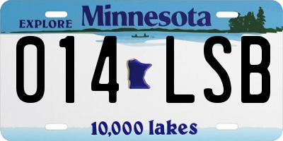 MN license plate 014LSB